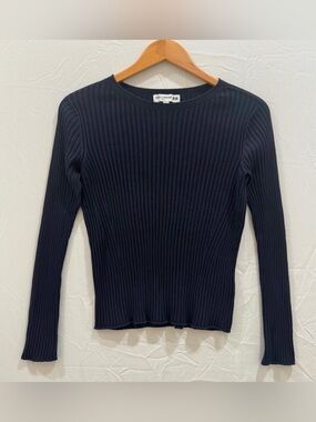 Ines De La Fressange x Uniqlo Women’s Ribbed Long-Sleeve Top - Navy S